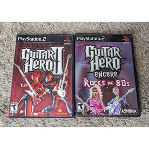 Playstation 2 Guitar Hero 2 & Encore Rocks the 80s